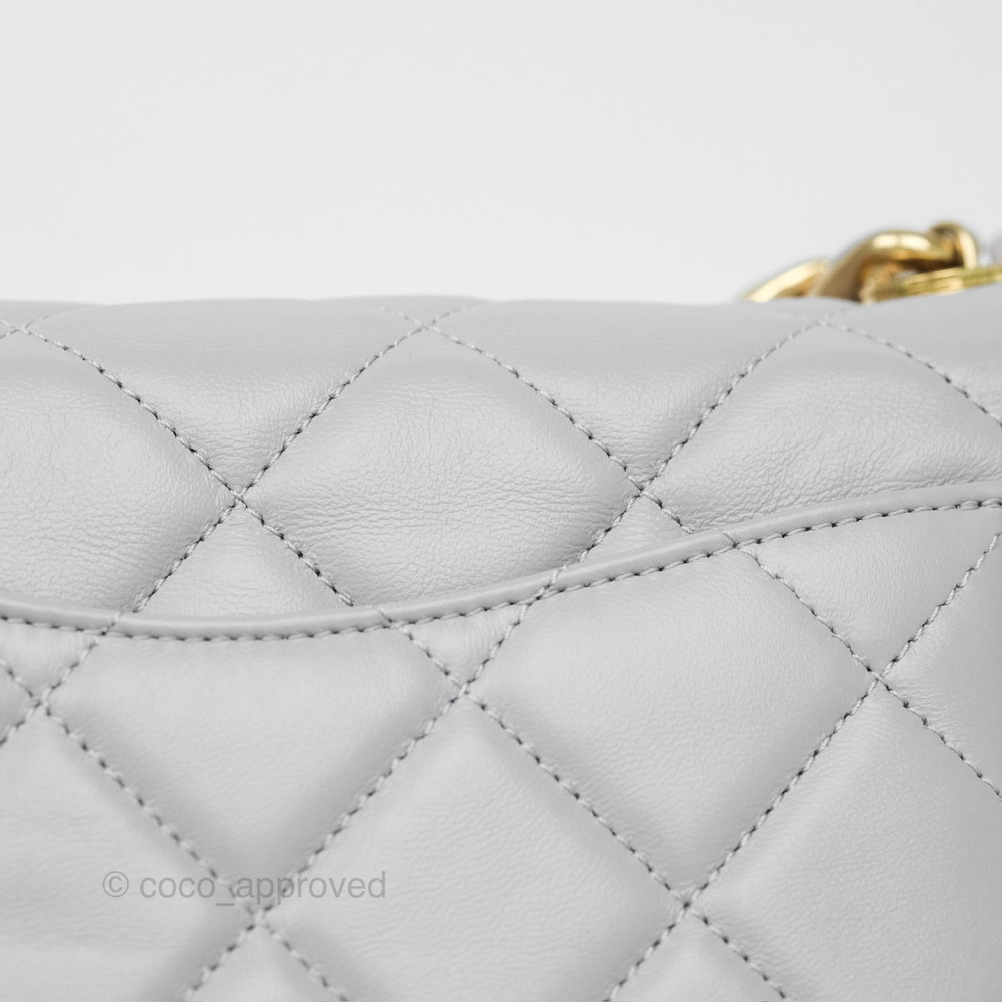 Chanel Medium Color Match Flap Grey Lambskin Aged Gold Hardware 22A