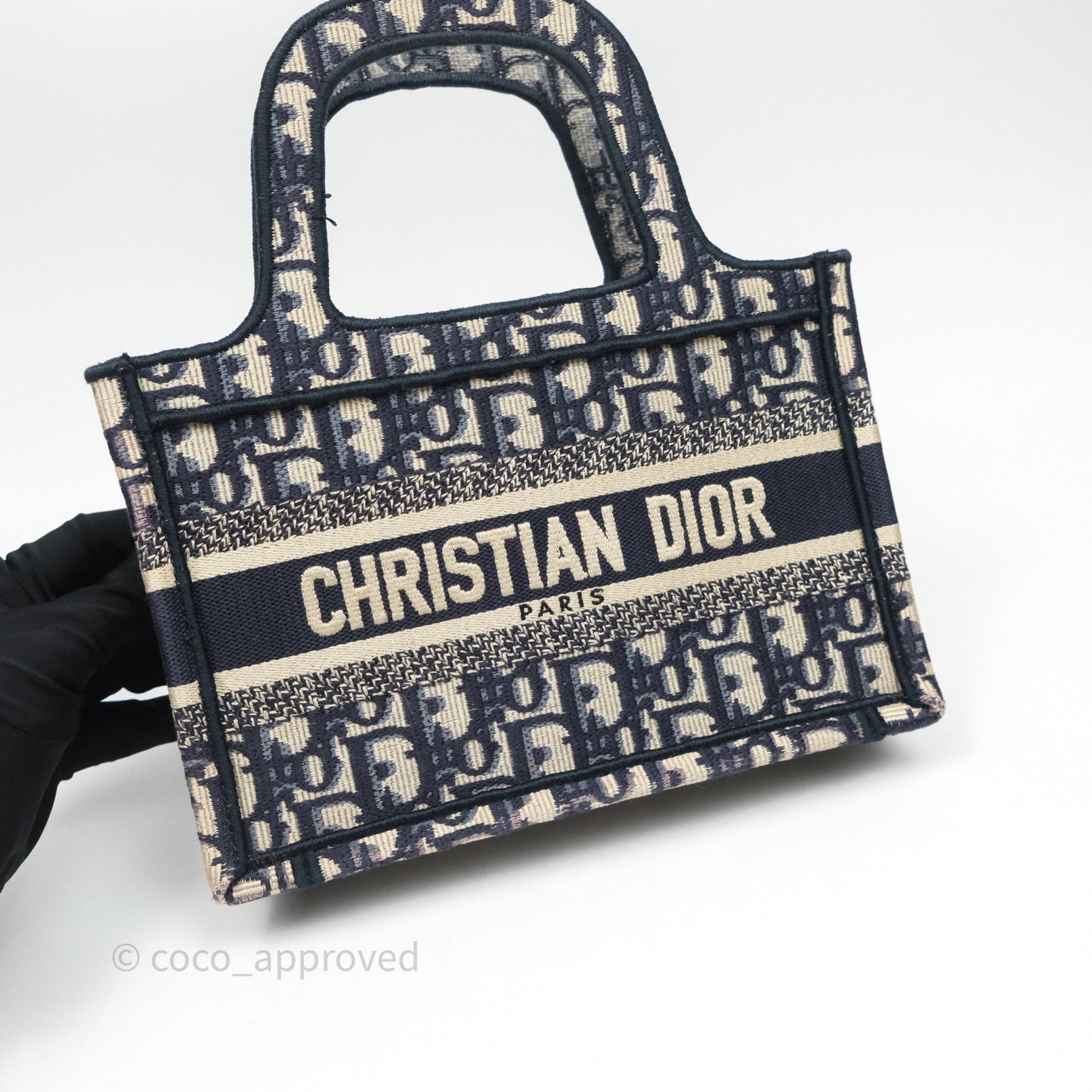 Dior Mini Book Tote Blue Oblique Canvas