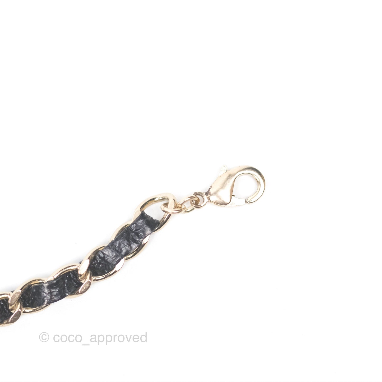 Chanel Crystal CC Resin Necklace Choker Lambskin Gold Hardware 21A