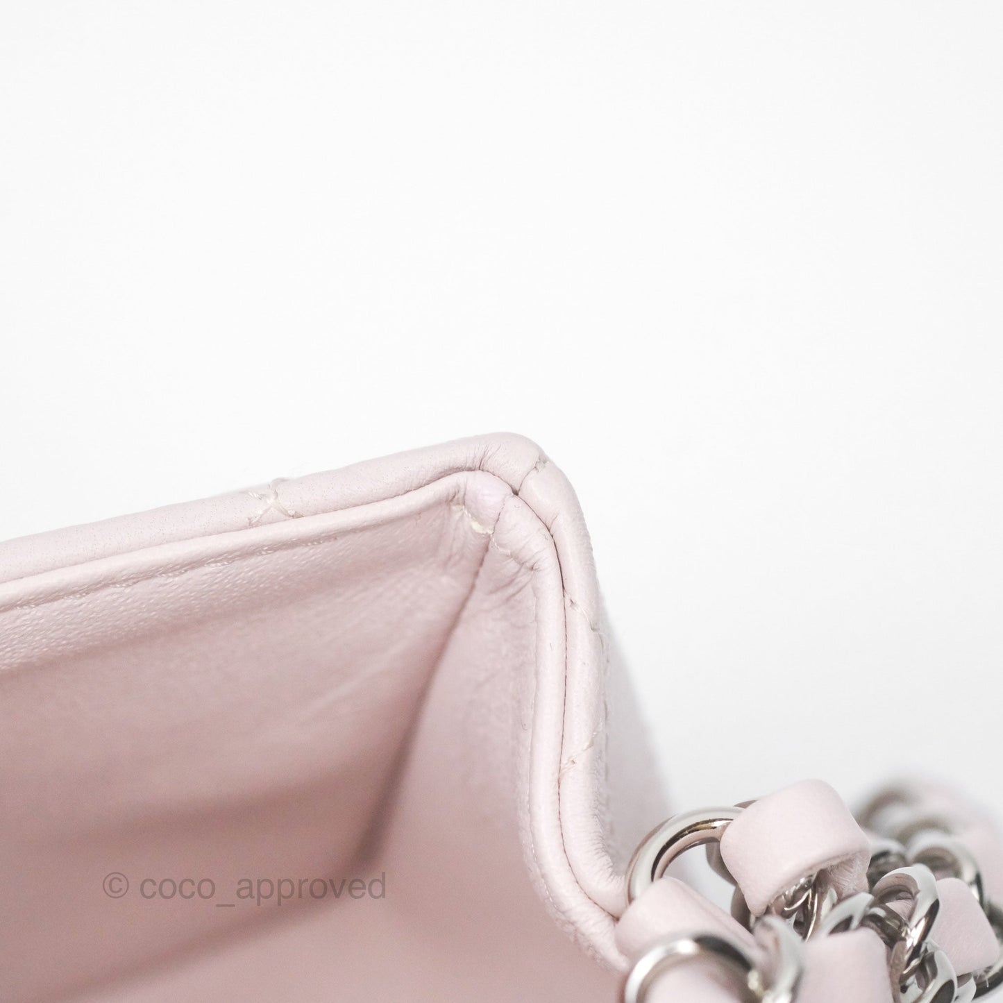 Chanel Quilted Mini Rectangular Pale Lilac Lambskin Silver Hardware