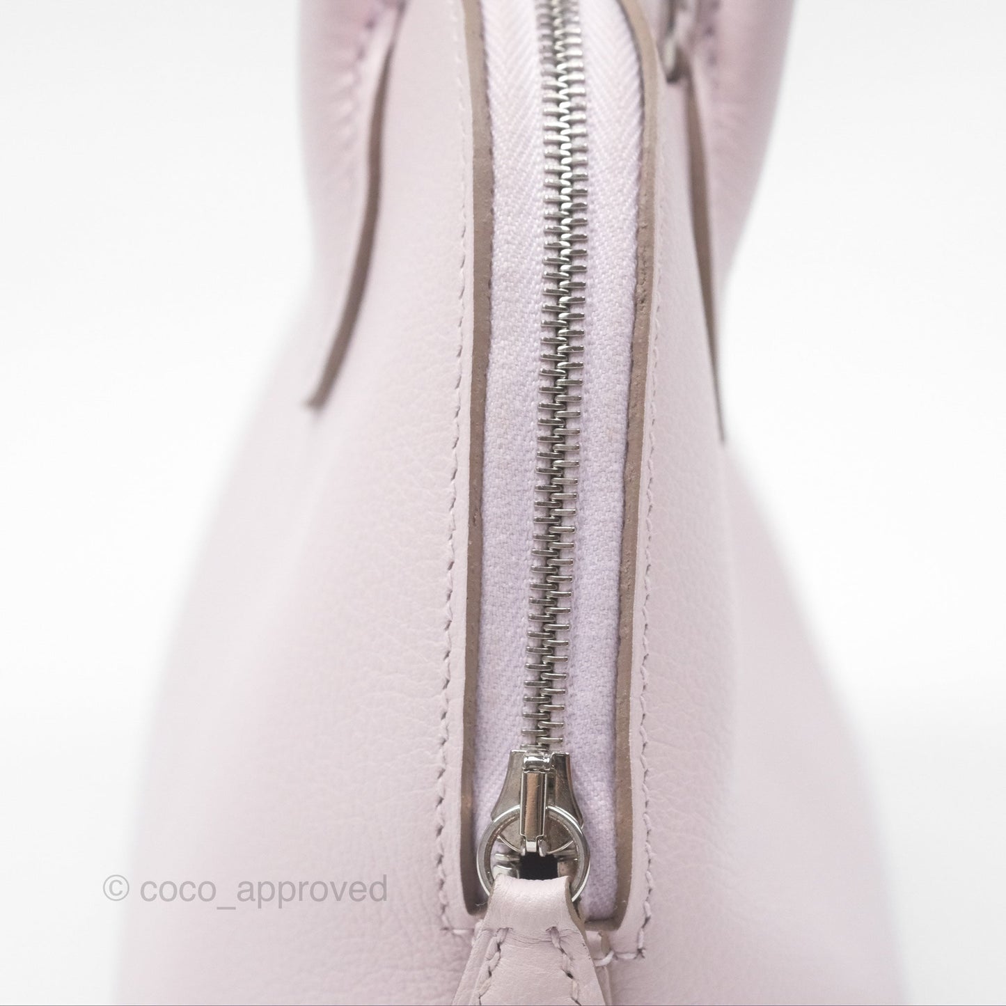 Hermès Bolide Mini 1923 Verso Evercolor Mauve Pale 09/ Caramel 28 Palladium Hardware