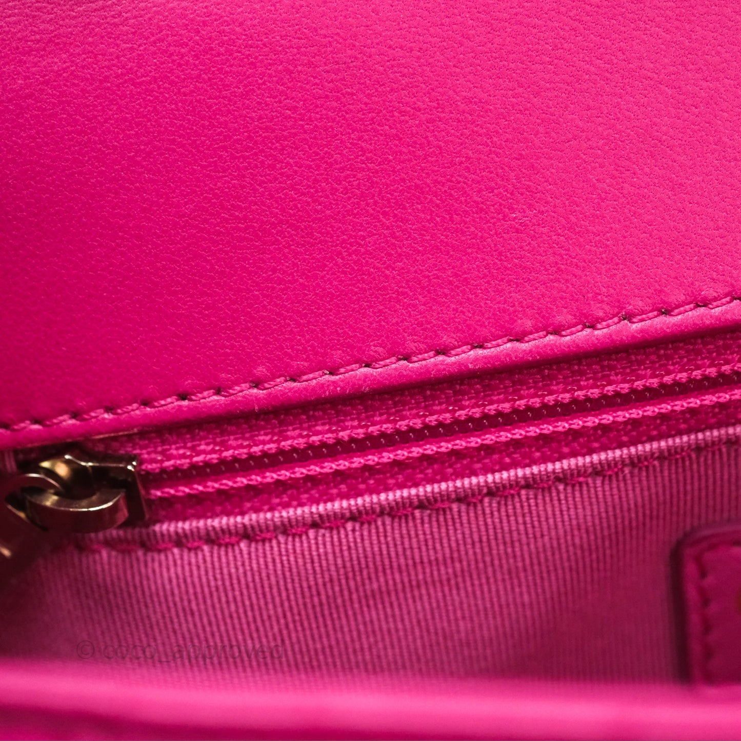 Chanel Quilted Mini Mademoiselle Chic Flap Dark Pink Lambskin Aged Gold Hardware