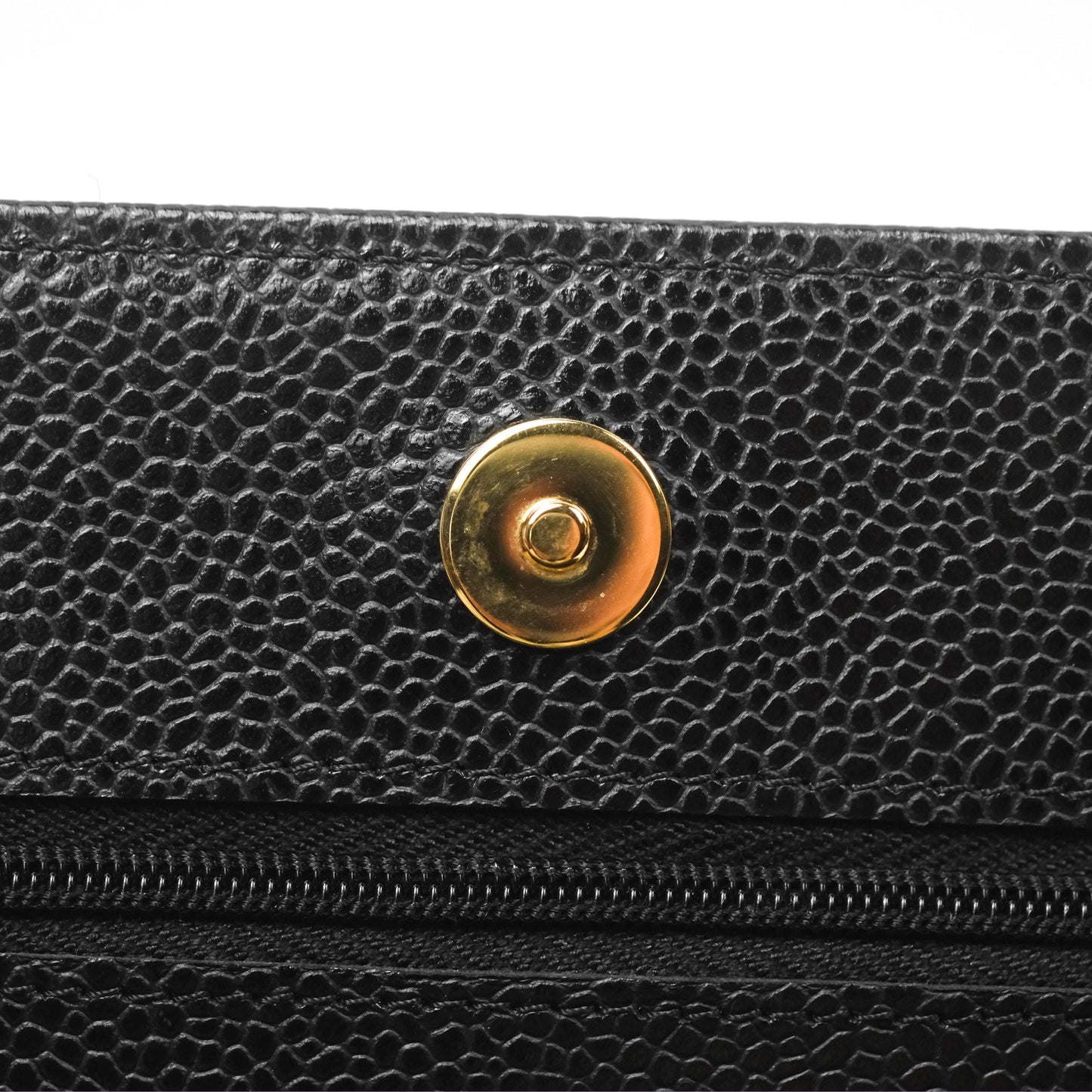 Chanel Classic Quilted Wallet On Chain WOC Black Caviar Gold Hardware