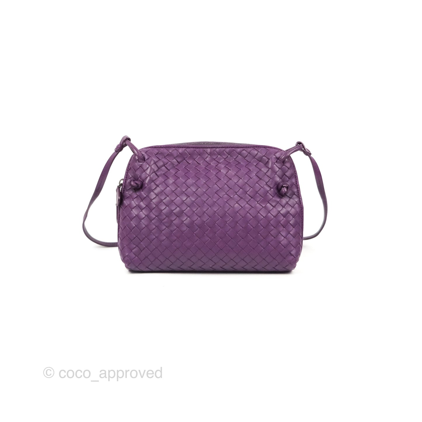 Bottega Veneta Crossbody Bag Intrecciato Leather Purple