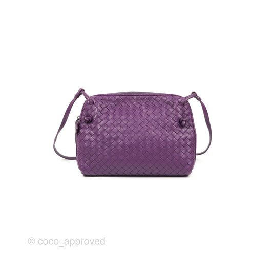 Bottega Veneta Crossbody Bag Intrecciato Leather Purple