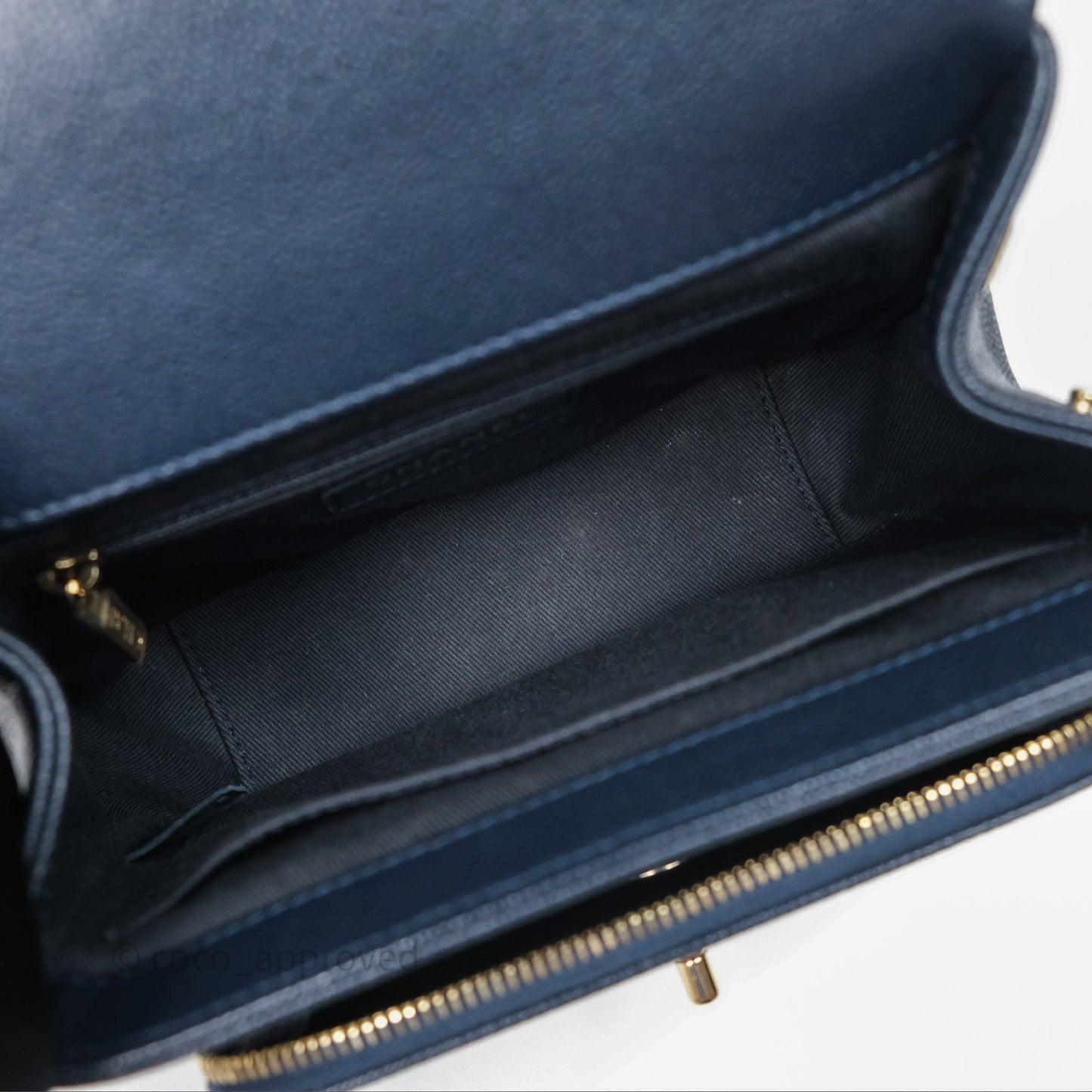 Chanel Quilted Small Business Affinity Flap Navy Caviar Gold Hardware