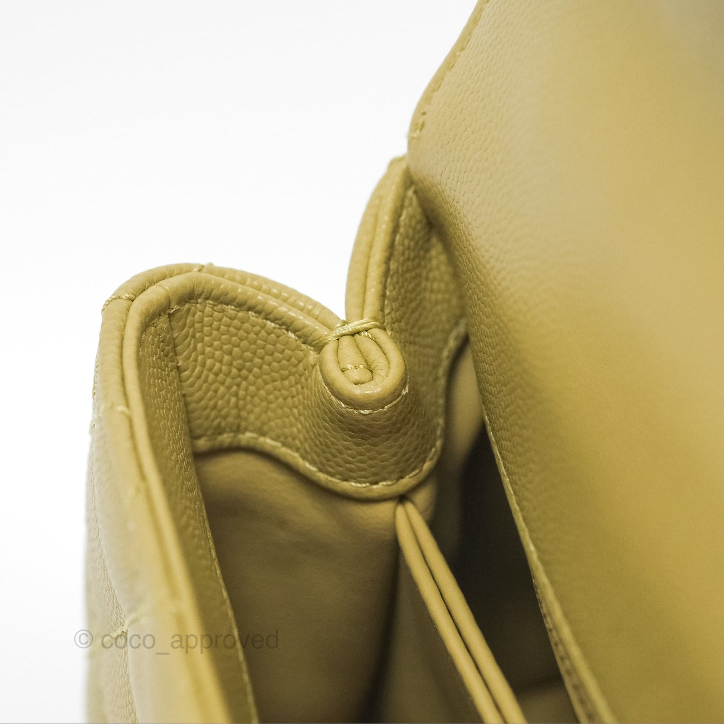 Chanel Quilted Mini Coco Handle Caviar Olive Green Gold Hardware