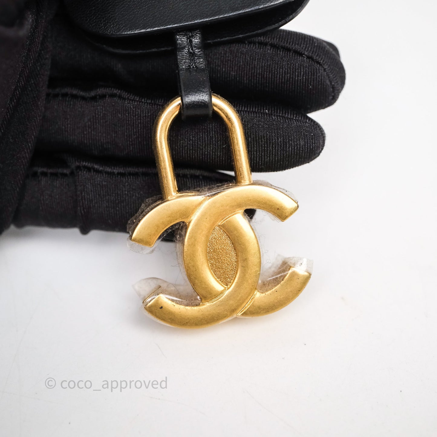 Chanel Quilted Large CC Filigree Vanity Case Navy Black Caviar Aged Gold Hardware