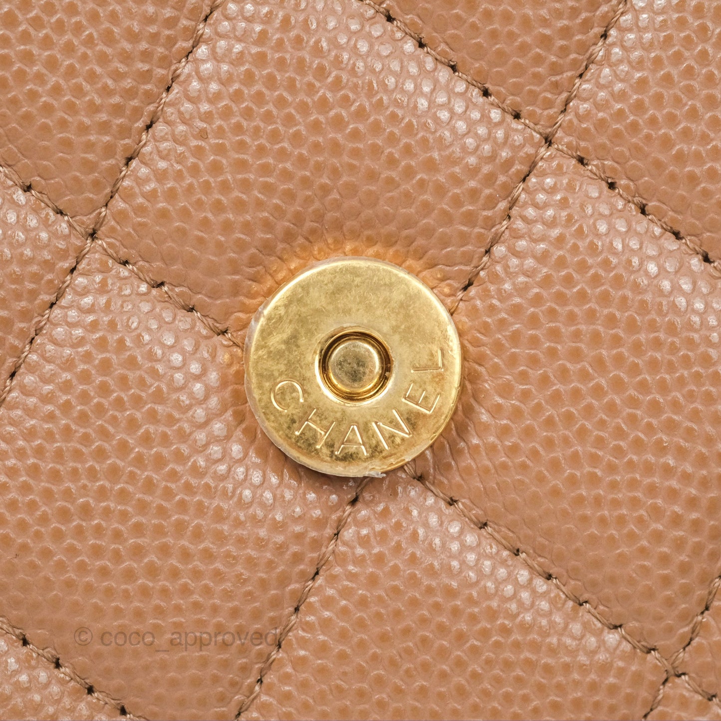 Chanel CC Chain Clutch with Chain Beige Caviar Gold Hardware