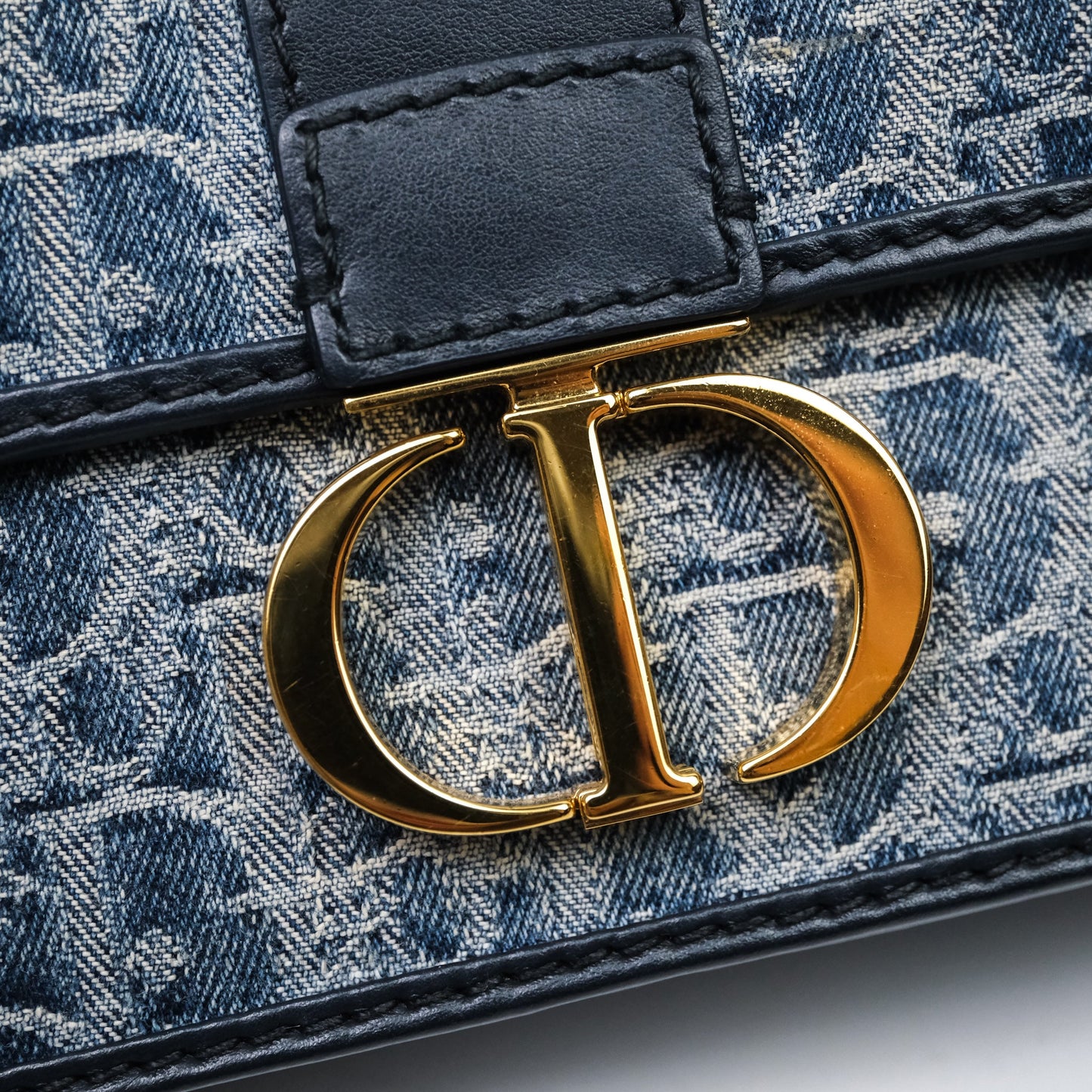 Christian Dior Montaigne East-West Bag Denim With Chain