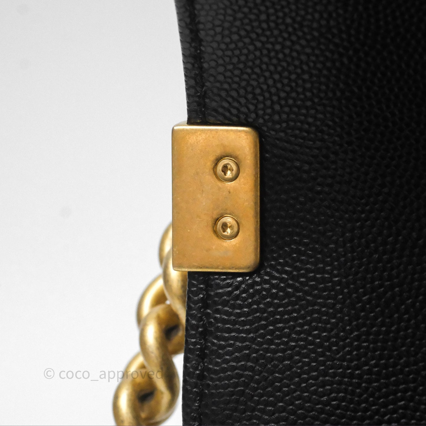 Chanel Quilted Medium Boy Black Caviar Aged Gold Hardware