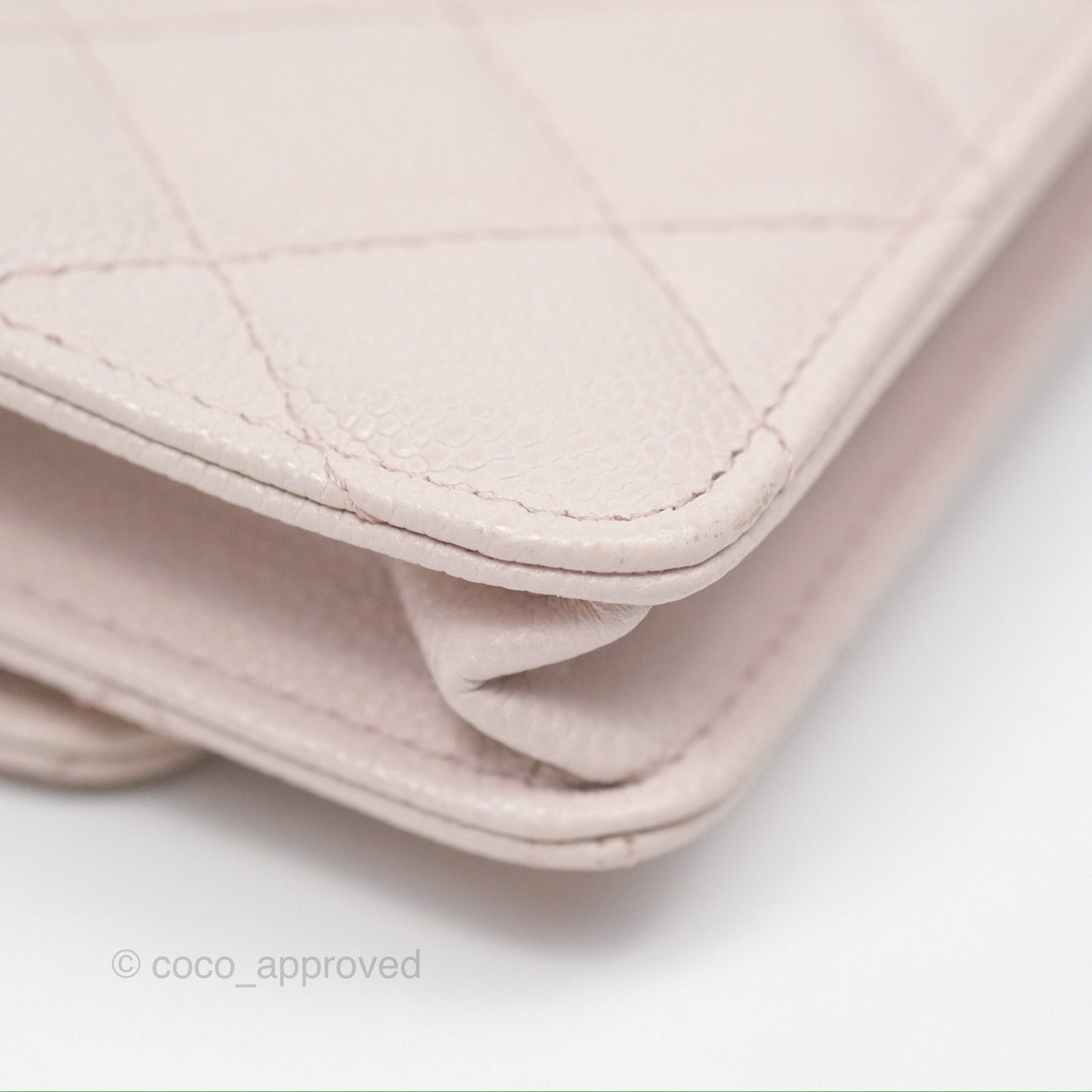 Chanel Miss Coco Clutch With Chain Quilted Lilac Pink Caviar Gold Hardware