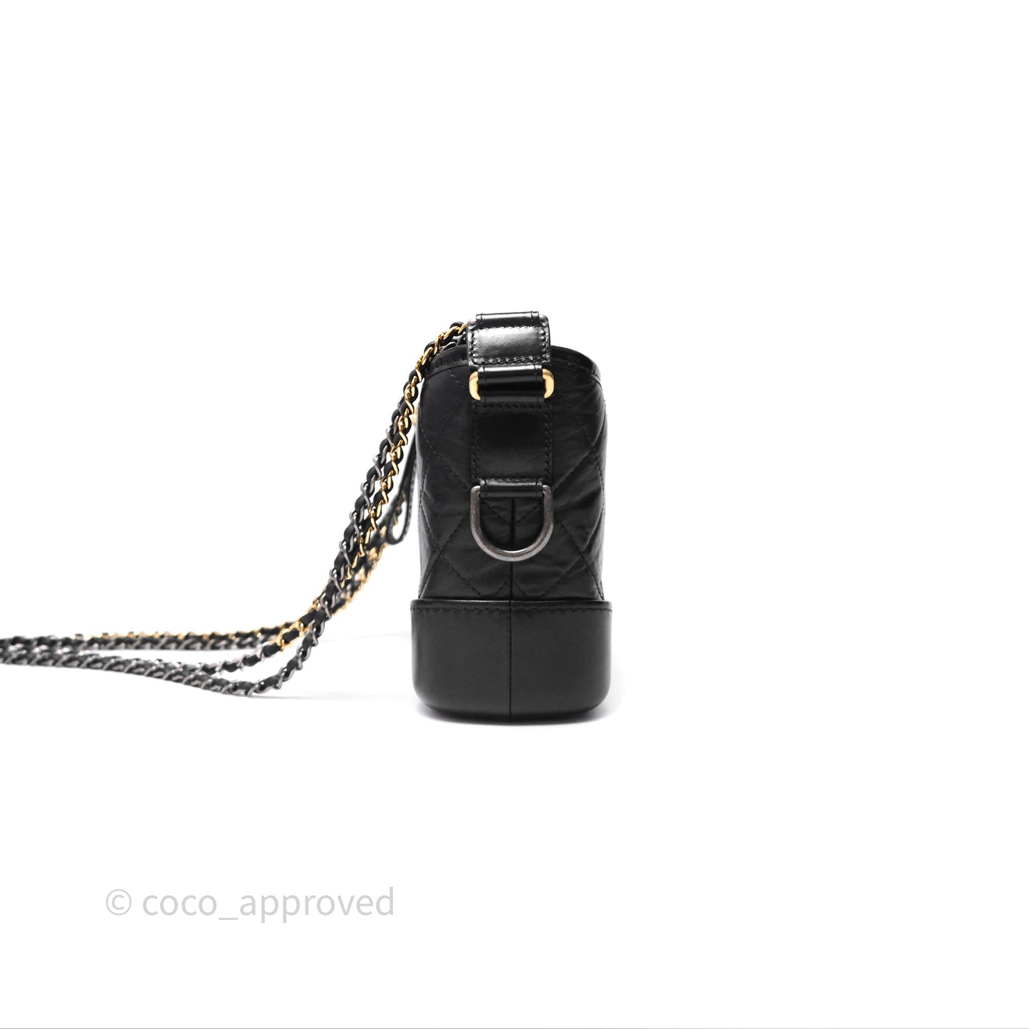 Chanel Small Gabrielle Hobo Quilted Black Aged Calfskin