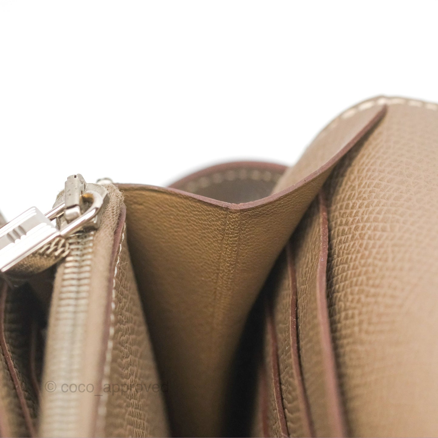 Hermès Kelly Wallet Etoupe Epsom Palladium Hardware
