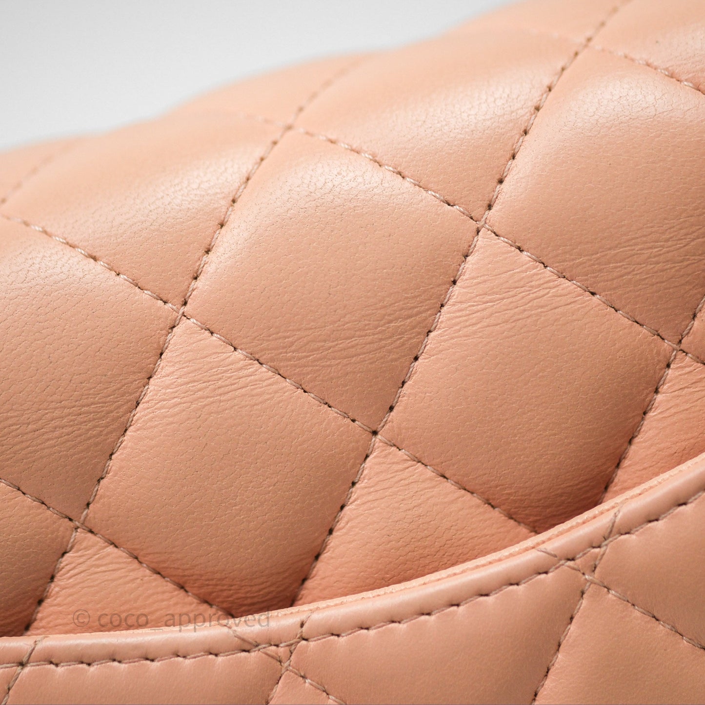Chanel Mini Square Flap Quilted Beige Pink Lambskin Gold Hardware