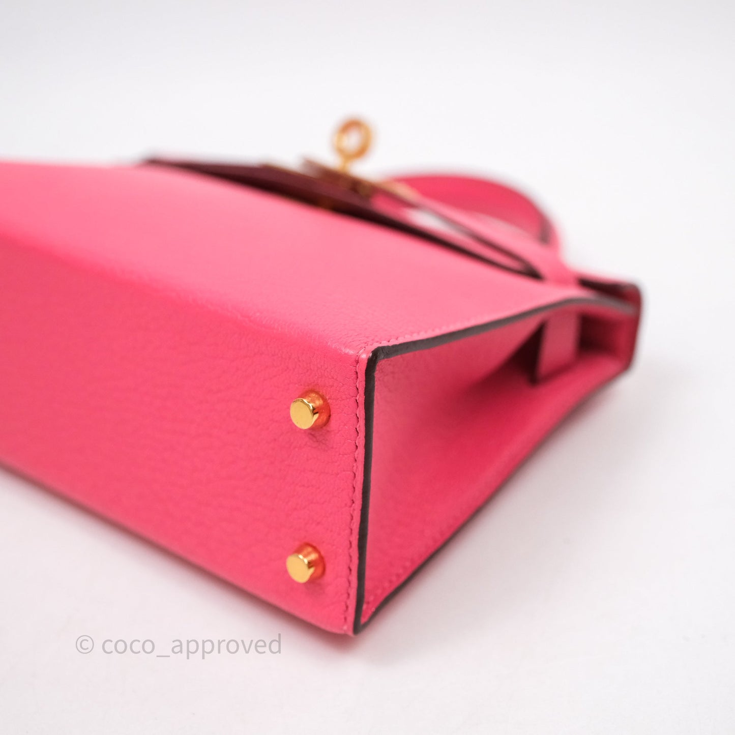 Hermes Mini Kelly II Chevre Mysore U5 Rose Lipstick Gold Hardware