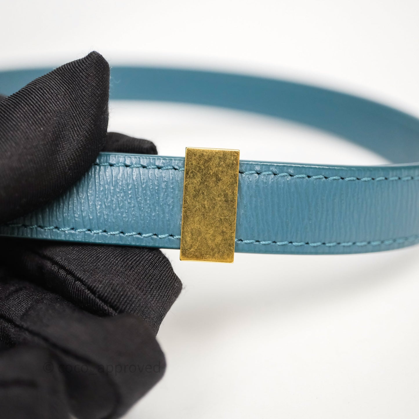 Celine Medium Classic Box Flap Blue Green Calfskin Gold Hardware