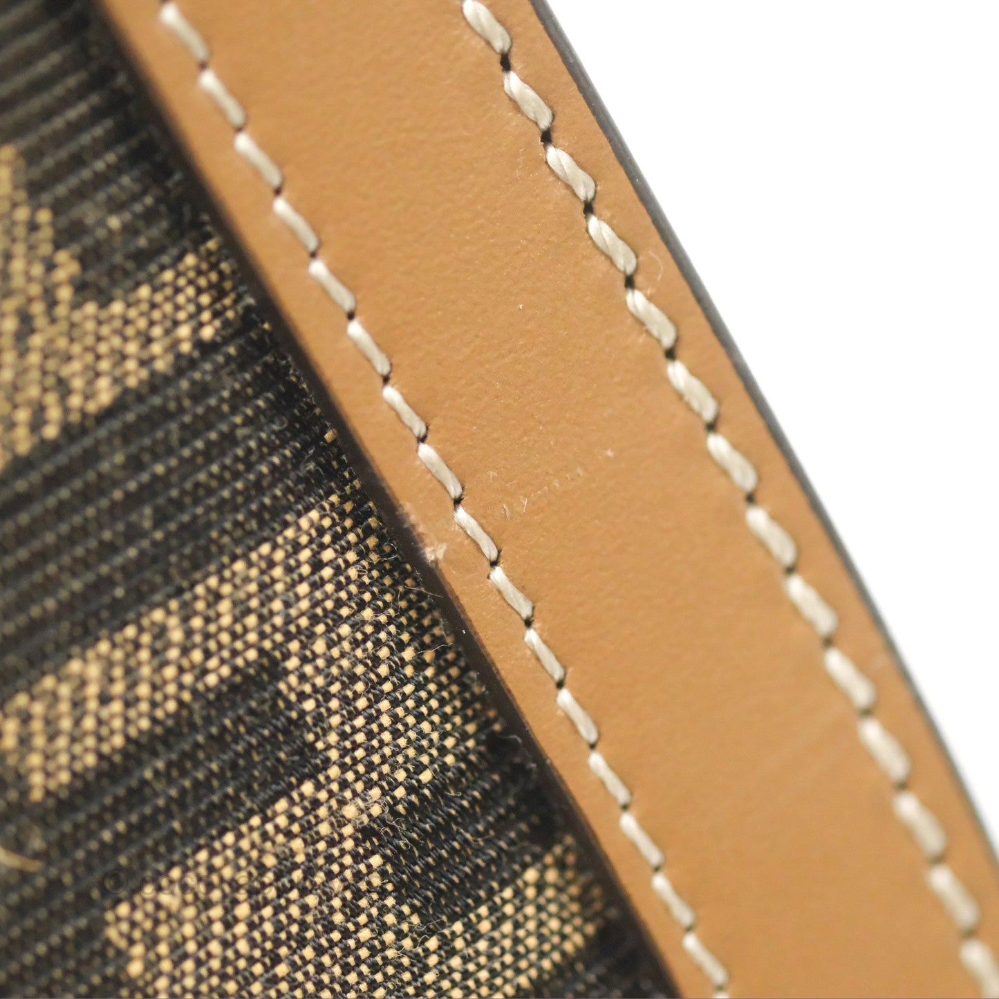 Fendi Touch Shoulder Bag FF Jacquard Brown Suede