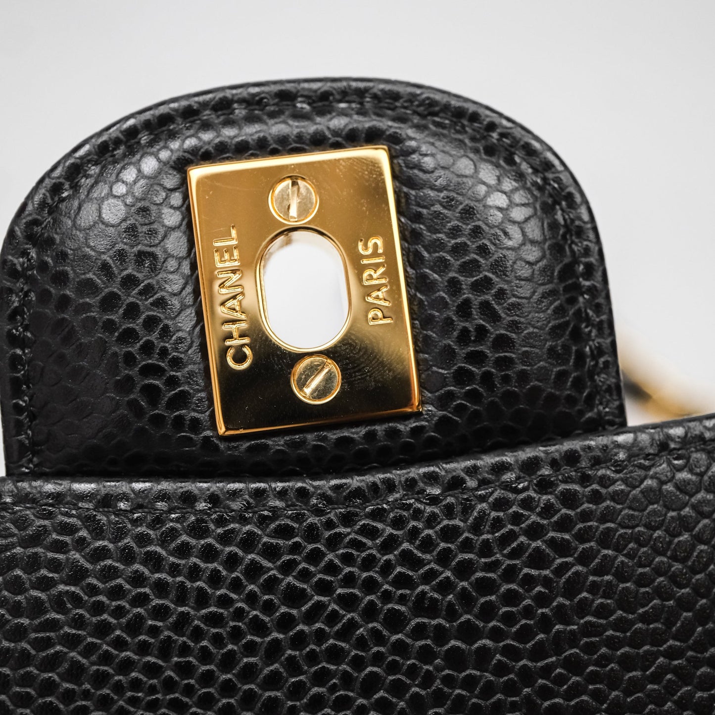 Chanel Small Classic Flap Quilted Black Caviar Gold Hardware