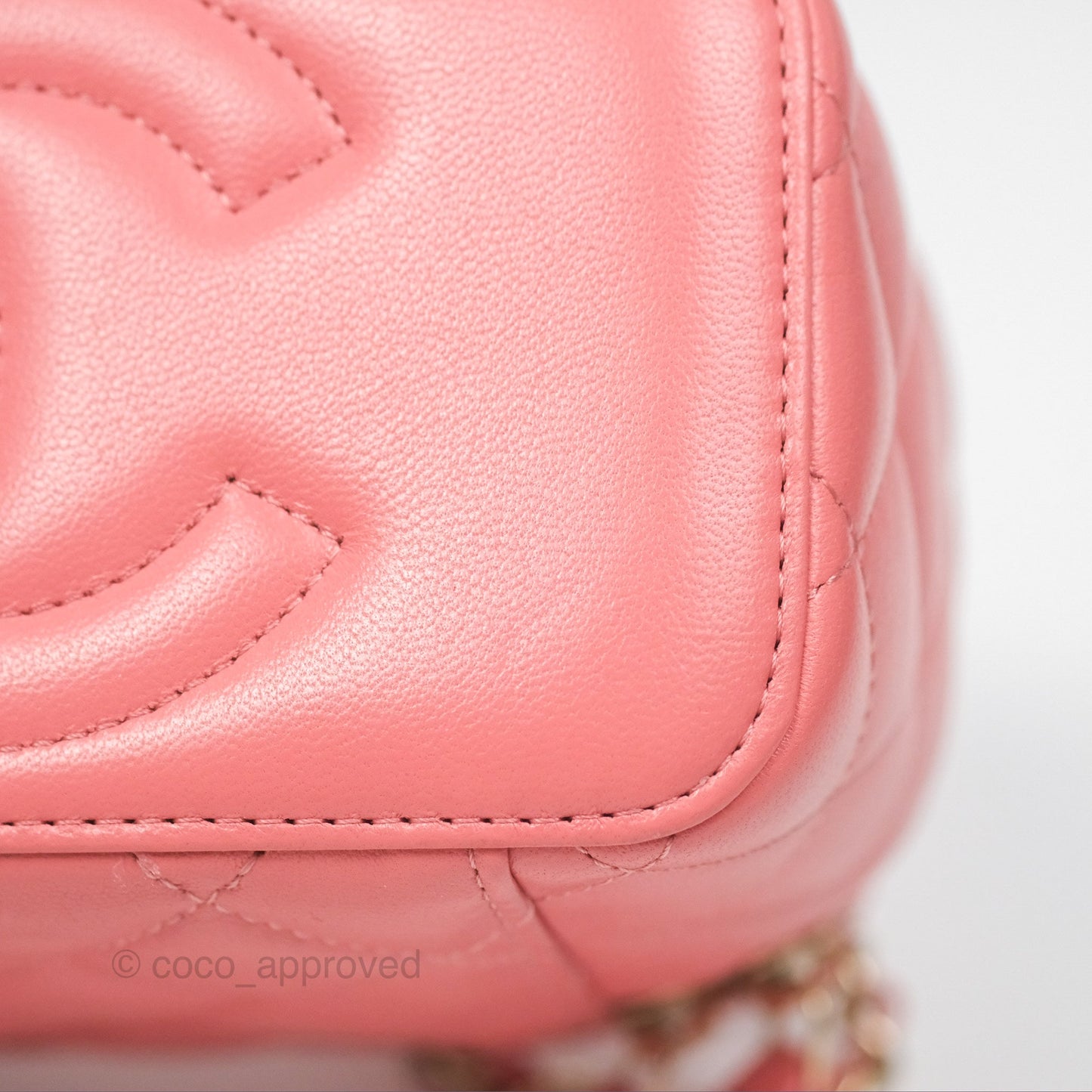 Chanel Vanity Rectangular Top Handle Pink Lambskin Gold Hardware