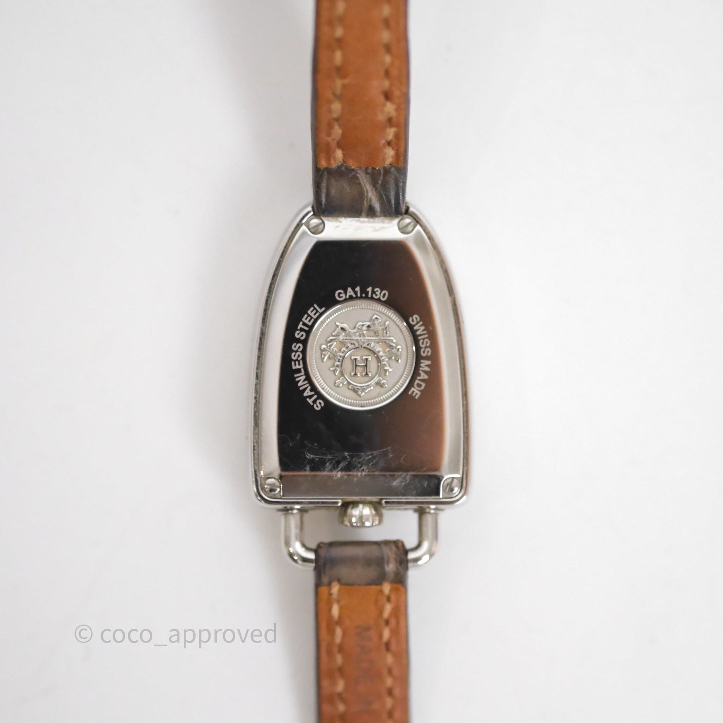 Hermès Galop d'Hermès Watch Medium Model 32MM Diamond Etoupe Alligator Palladium Hardware