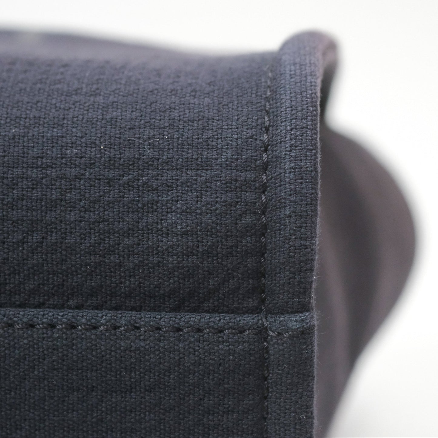 Chanel New Small Deauville Tote Dark Navy Cotton Raffia Logo