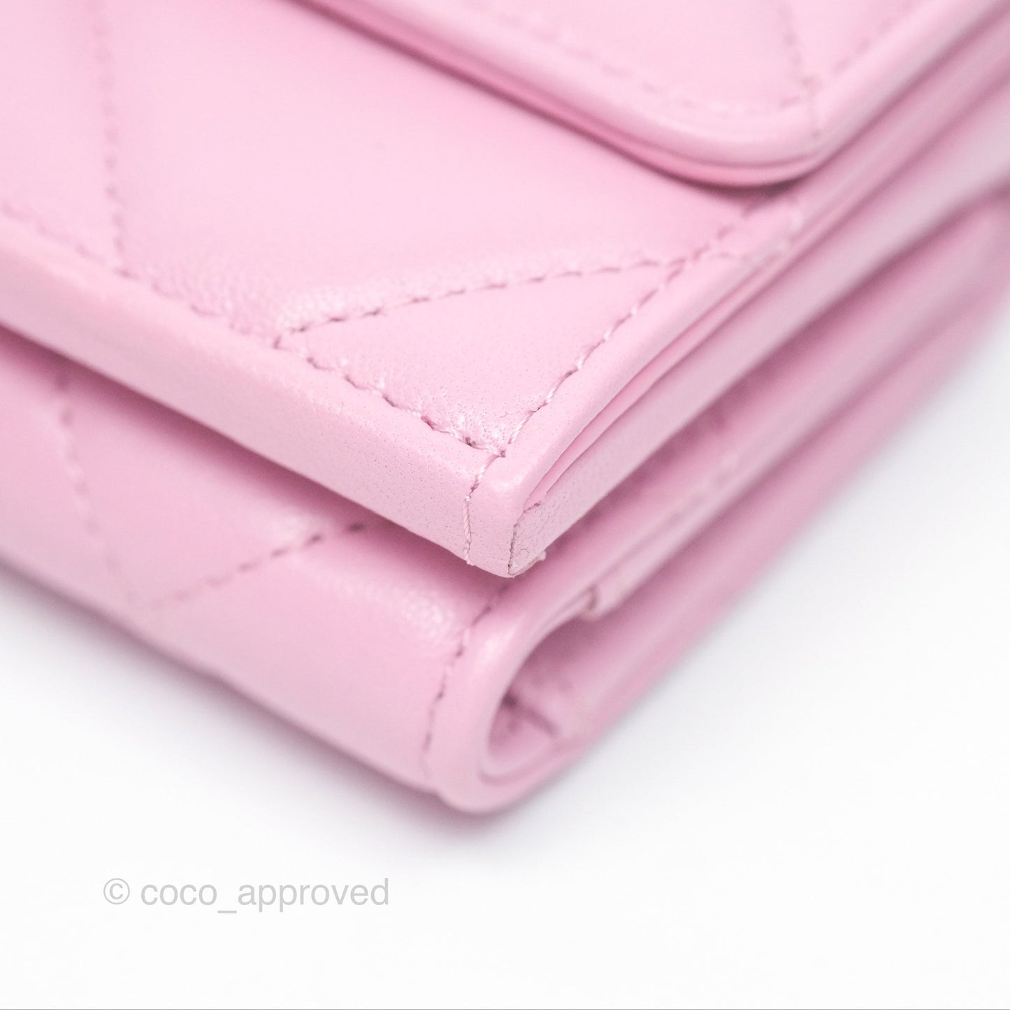Chanel 19 Short Trifold Wallet Pink Lambskin Silver Hardware
