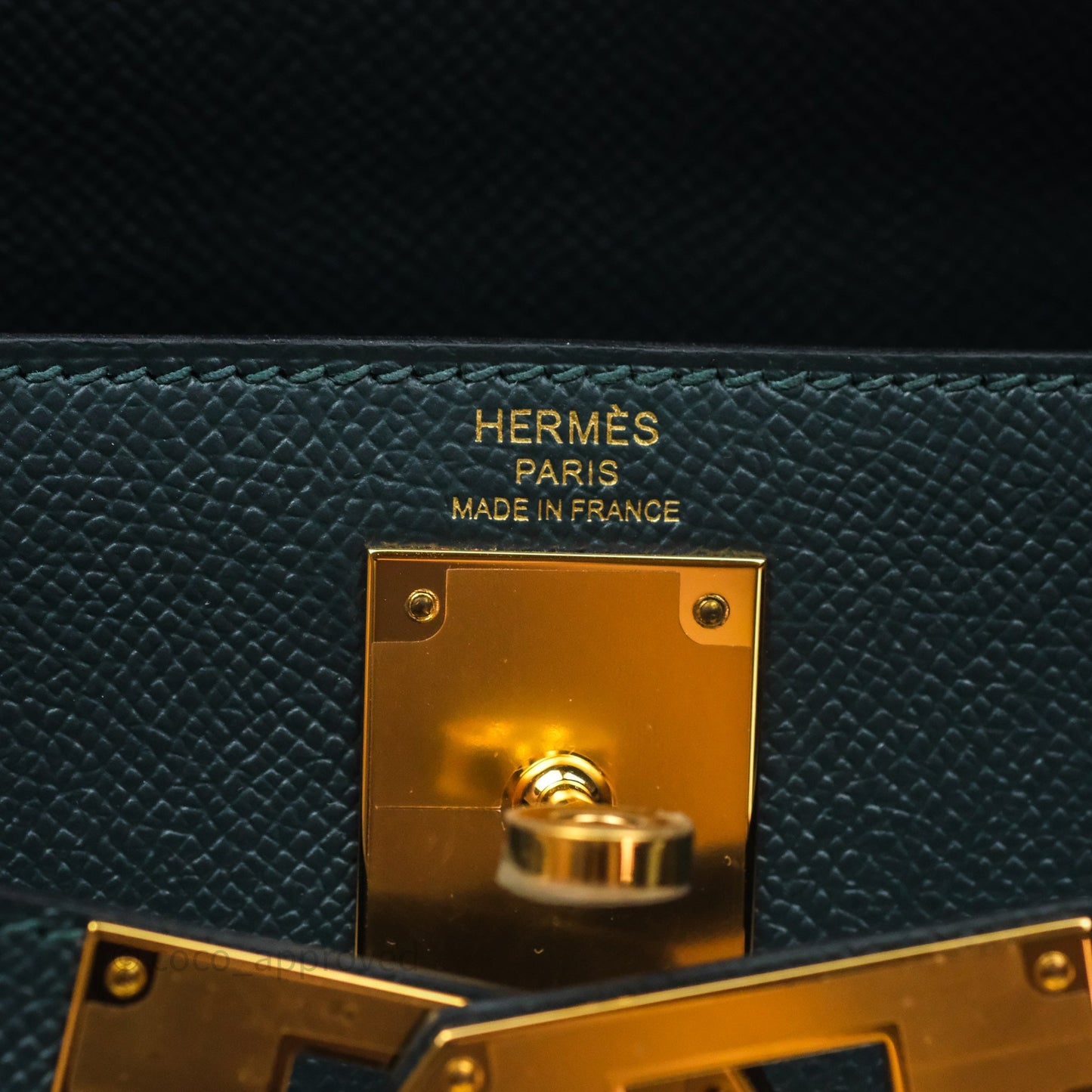 Hermès Kelly 28 Sellier Vert Cypres 6O Epsom Gold Hardware