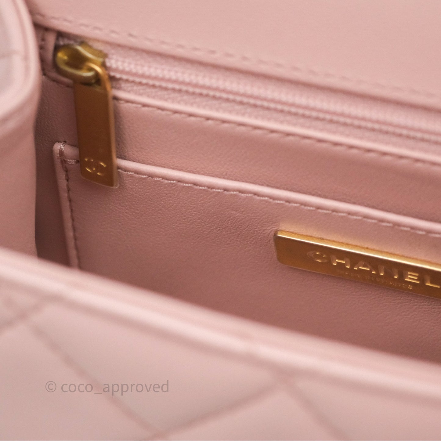 Chanel Top Handle Flap Bag Pink Lambskin Aged Gold Hardware 23S
