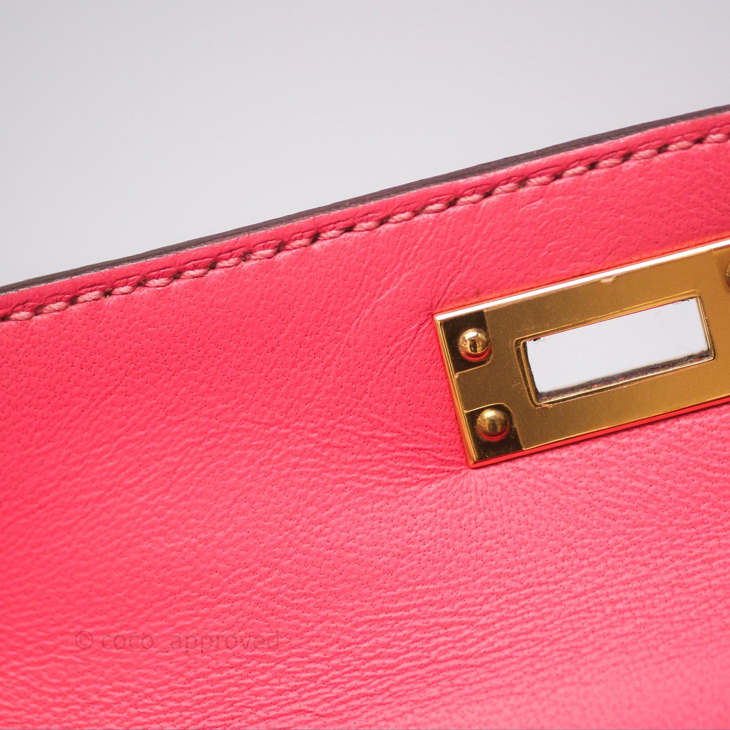 Hermès Mini Kelly II Rose Lipstick U5 Chevre Mysore Gold Hardware