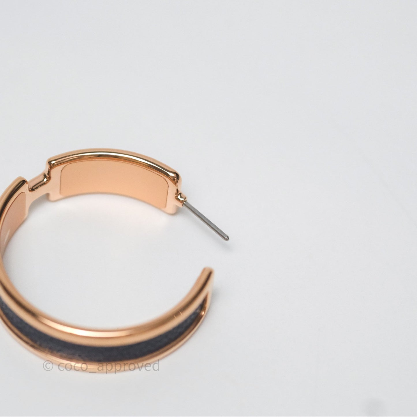 Hermès Olympe Earrings Bleu Saphir Rose Gold Hardware