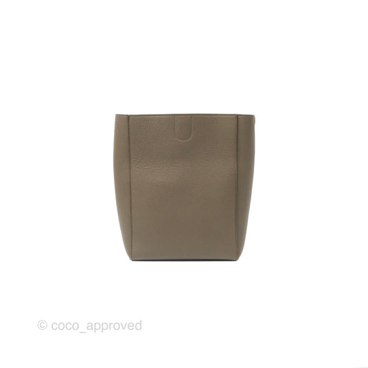 Celine Small Sangle Bucket Bag Taupe Grained Calfskin Gold Hardware
