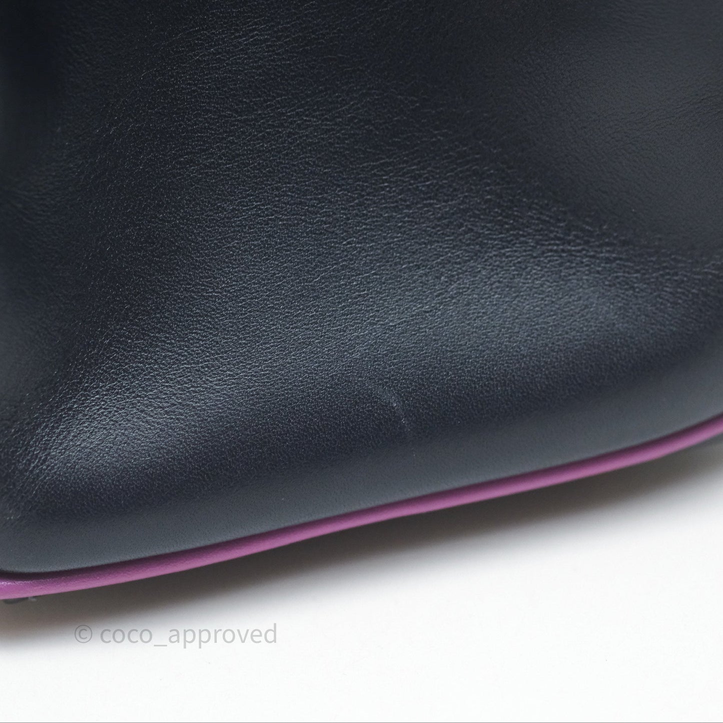 Hermès Vintage Kelly 32 Retourn Navy/Purple Box Leather Palladium Hardware