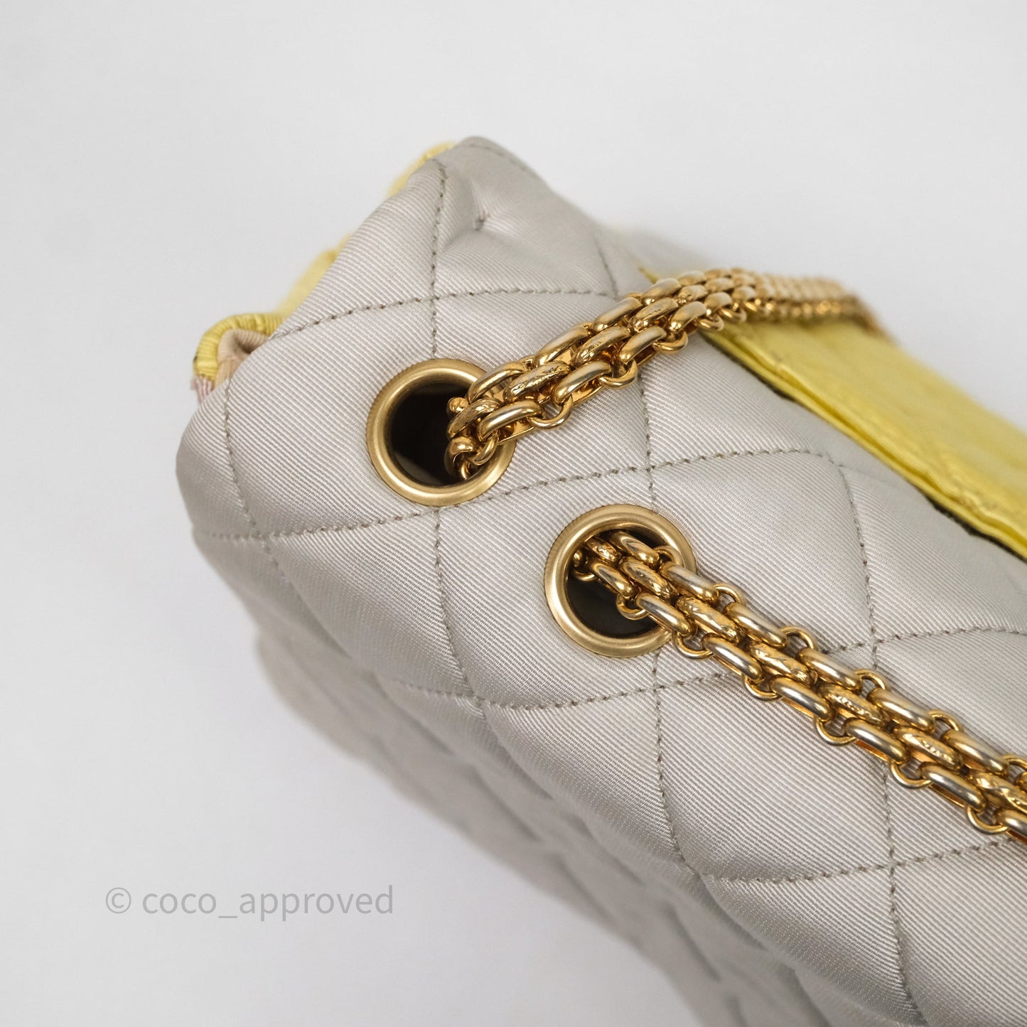 Chanel Reissue Flap Bag Tricolor Pastel Satin Aged Gold Hardware