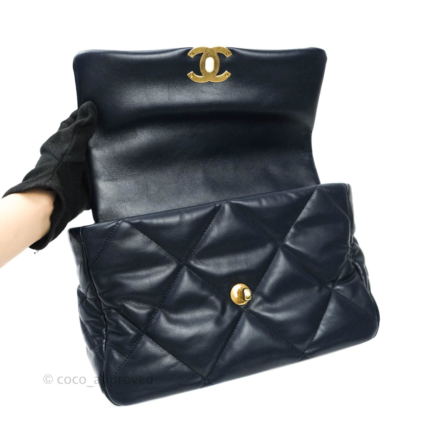 Chanel 19 Medium Navy Mixed Hardware Goatskin