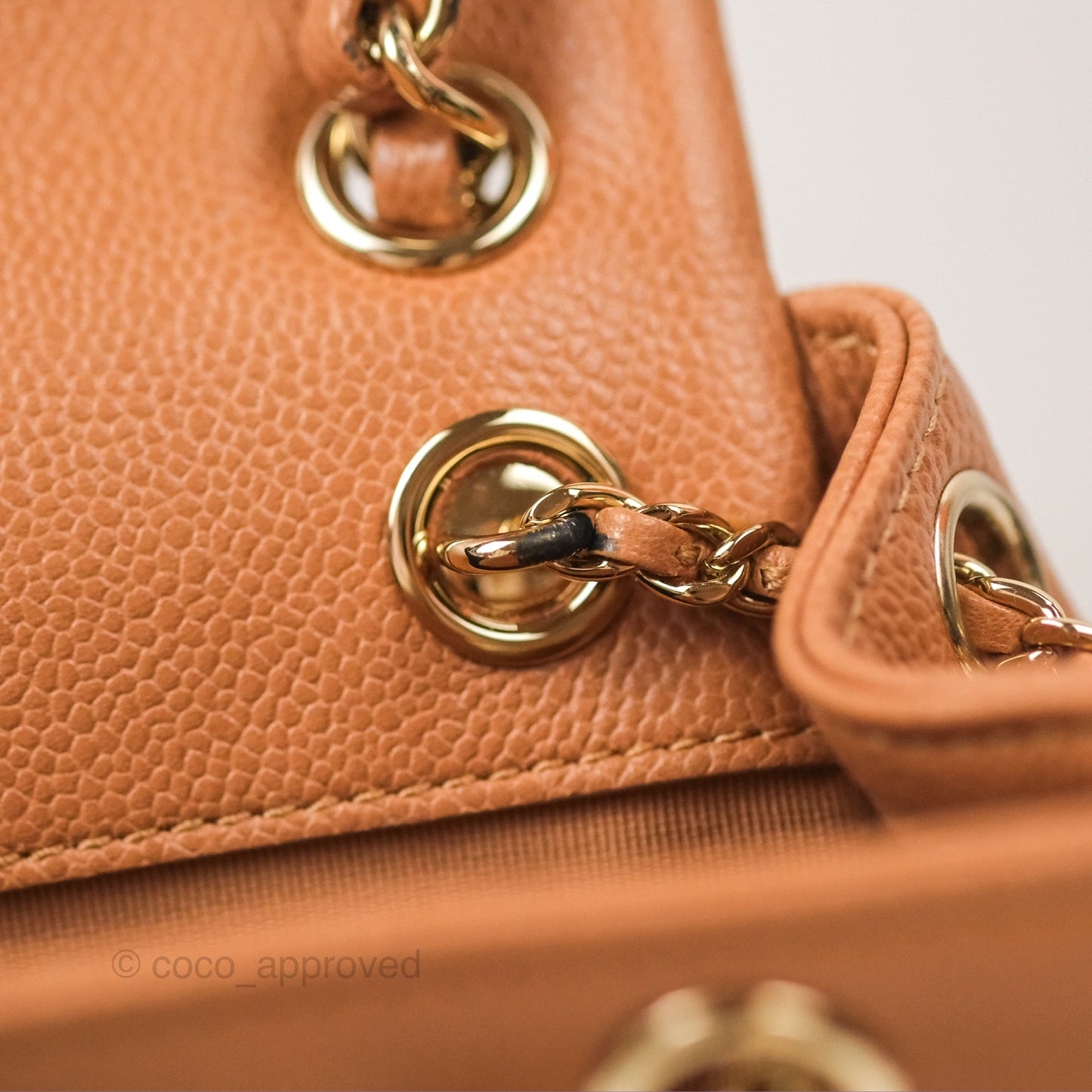 Chanel Duma Backpack Medium Dark Caramel Beige Caviar Gold Hardware