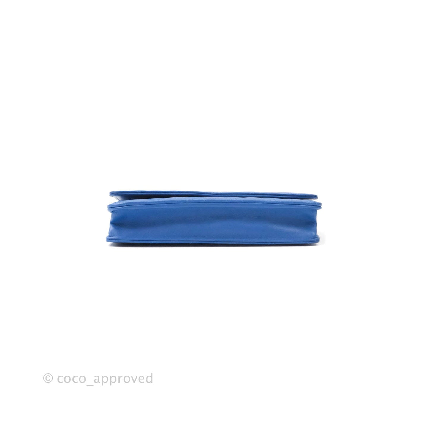Chanel Quilted Wallet on Chain WOC Blue Lambskin Silver Hardware
