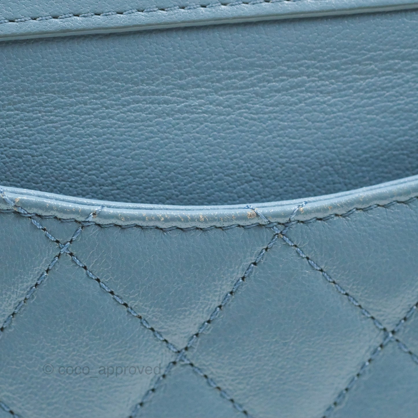 Chanel Curved Flap Bag Blue Lambskin Aged Gold Hardware