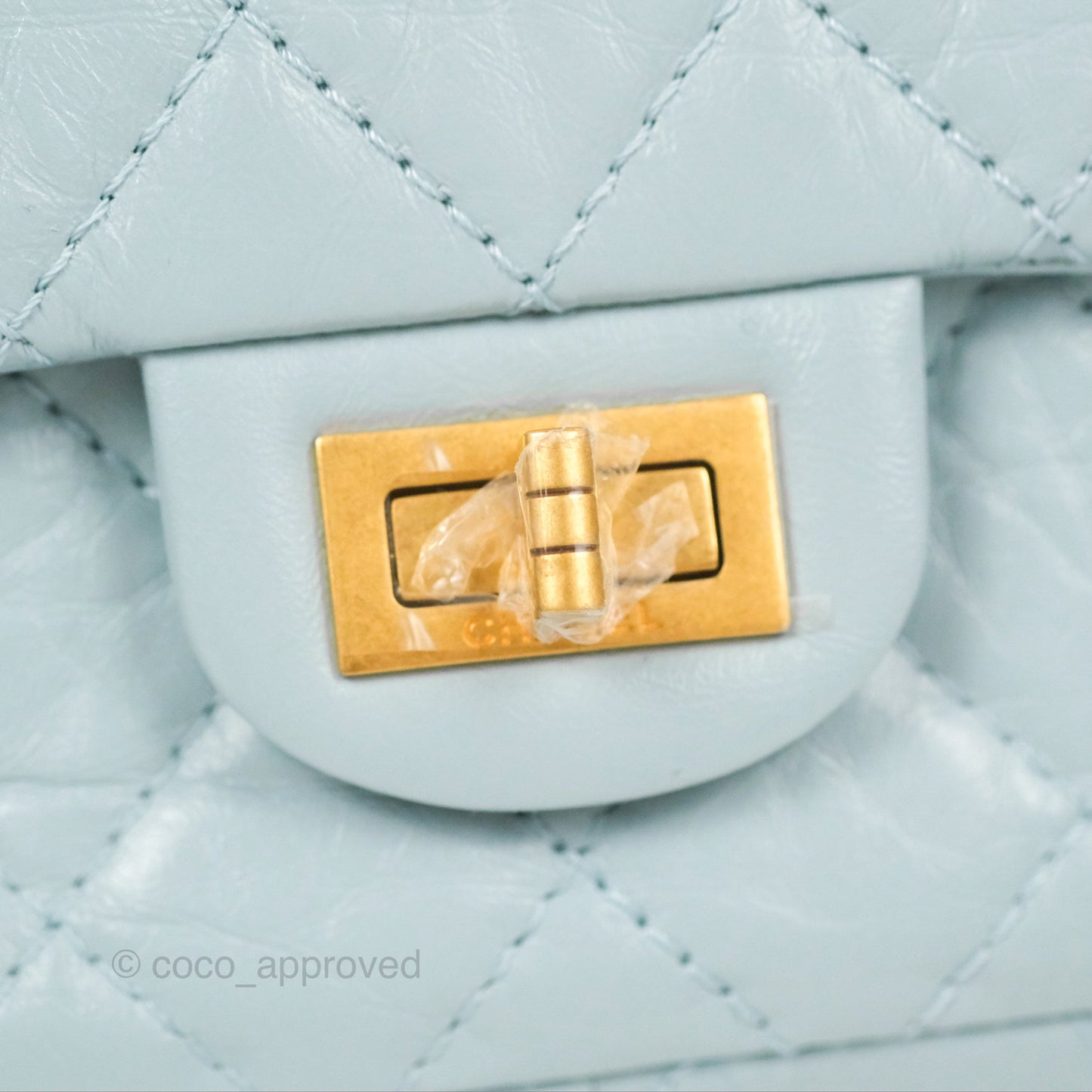 Chanel Reissue 226 Quilted Light Blue Aged Calfskin Gold Hardware