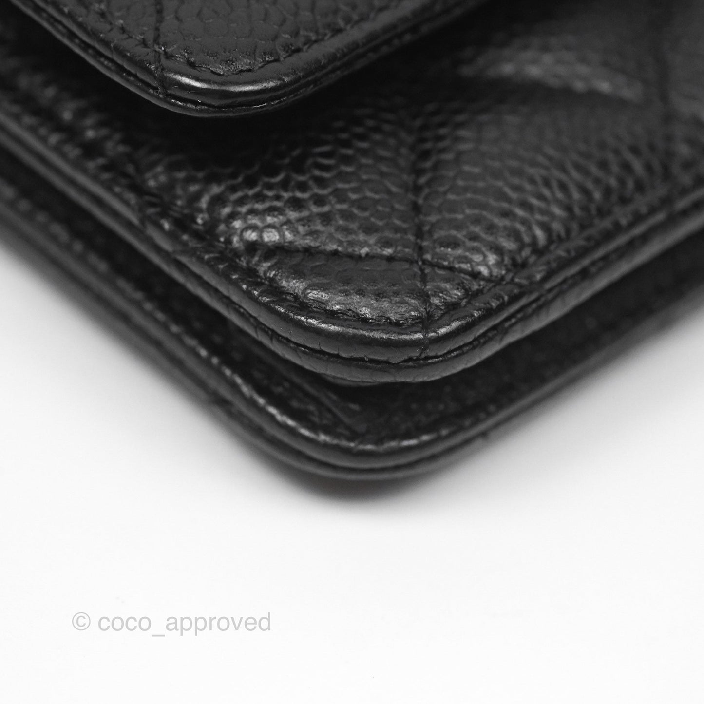 Chanel Classic Wallet On Chain WOC Quilted Black Caviar Gold Hardware