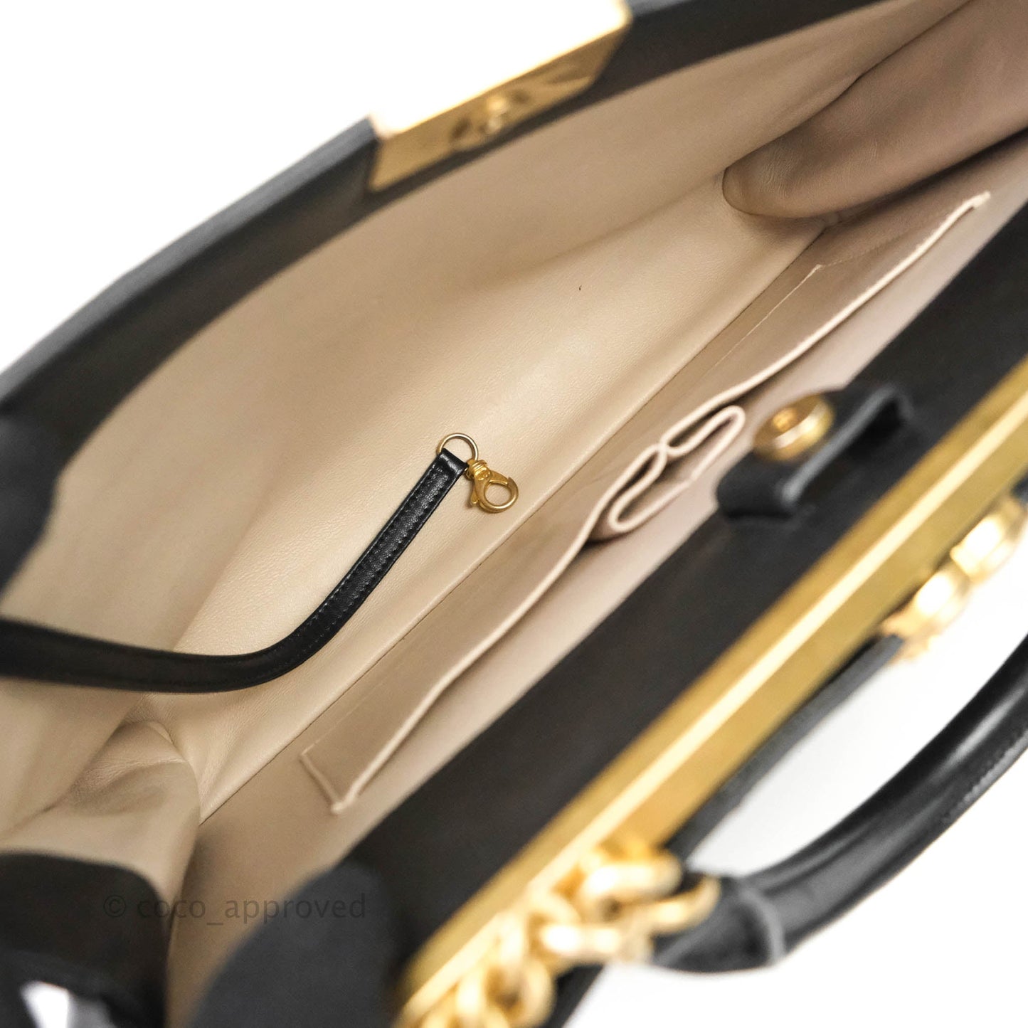 Chanel Flat Quilted Coco Luxe Large Shopping Bag Black Aged Gold Hardware 18P