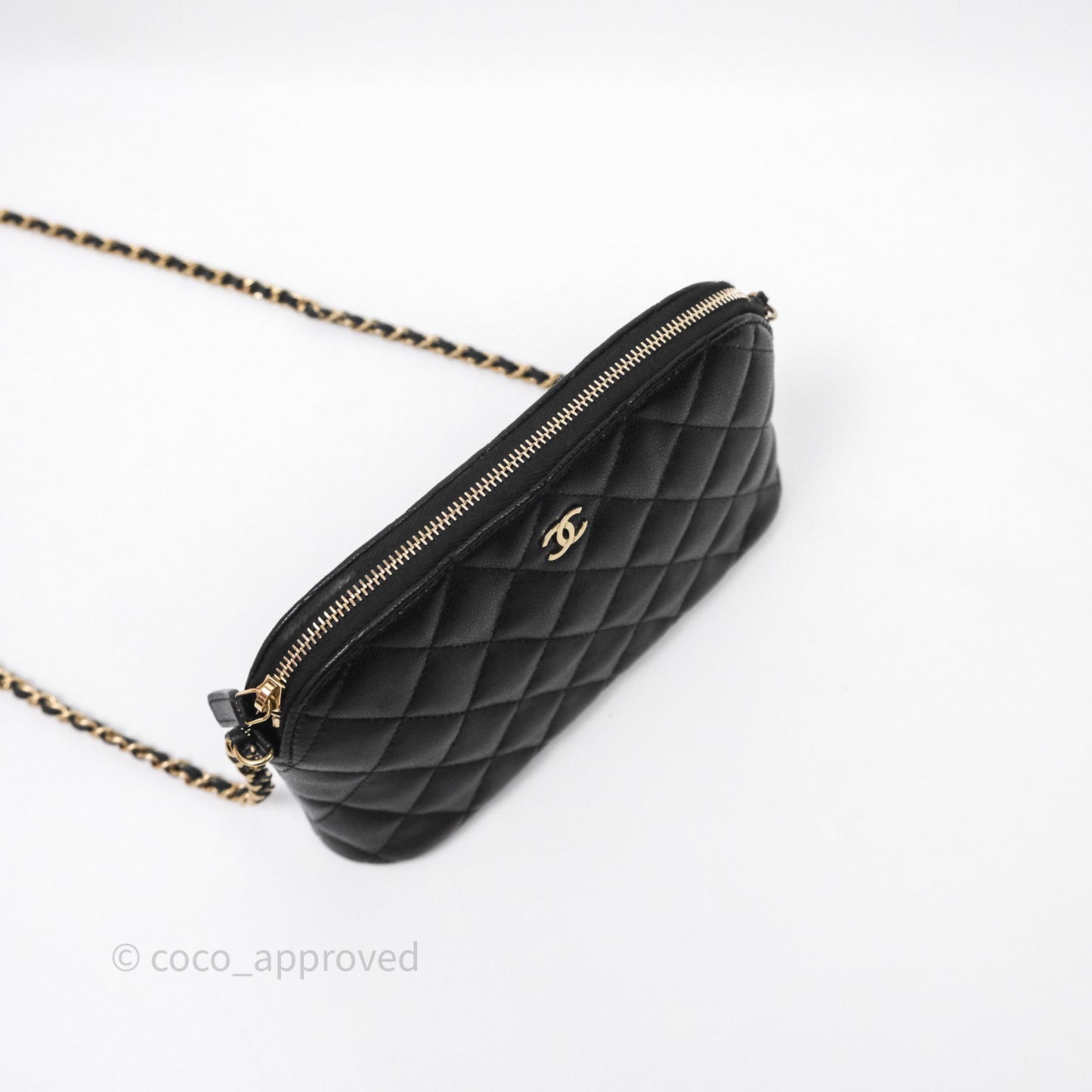 Chanel Clutch on Chain Black Caviar Gold Hardware