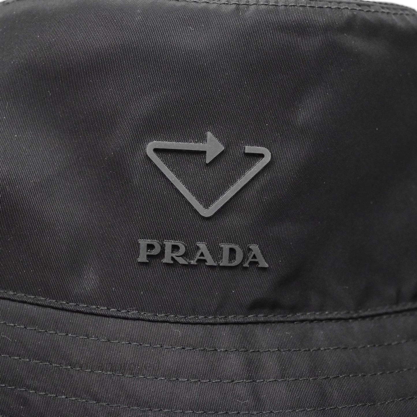Prada Re-Nylon Logo Bucket Hat Black
