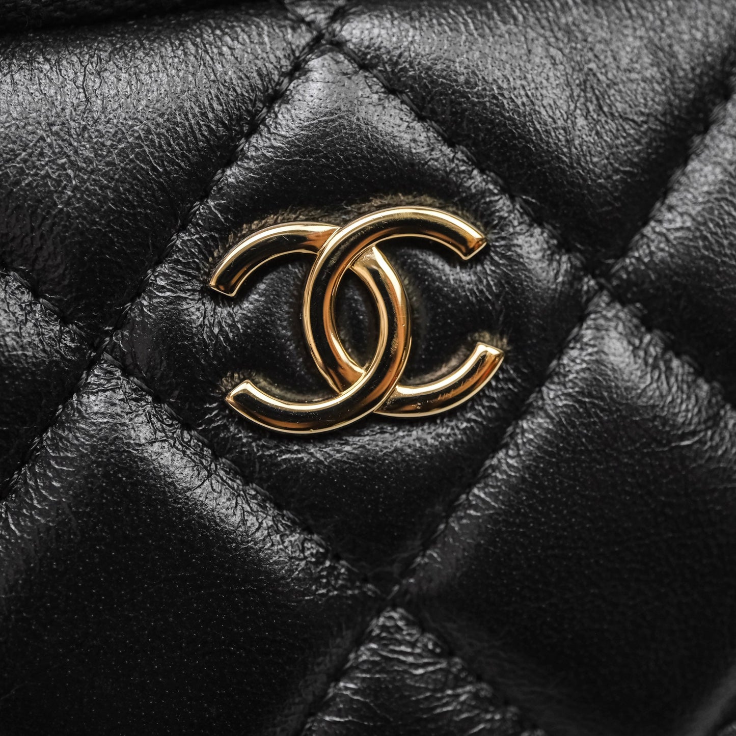 Chanel Camera Bag Black Lambskin Gold Hardware 25C