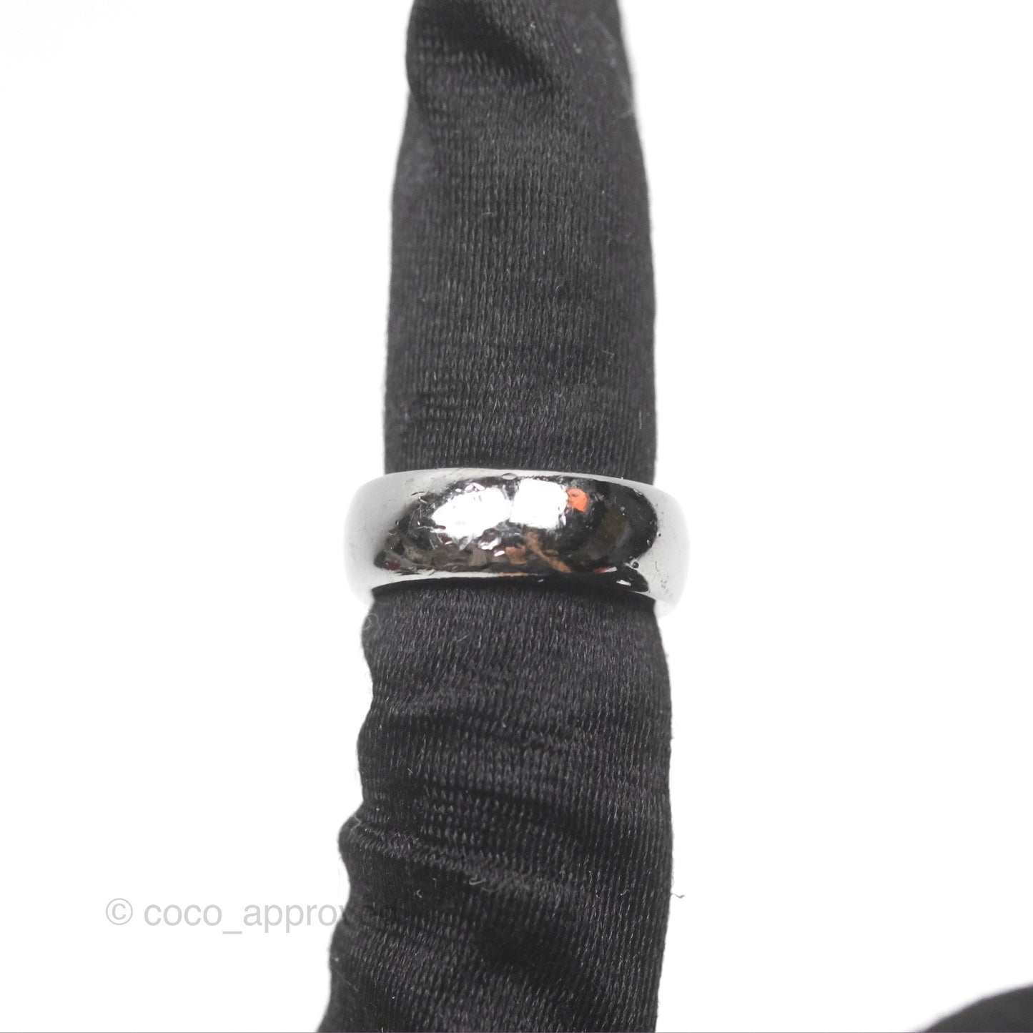Chanel CC Ring Brushed Silver Tone 10A