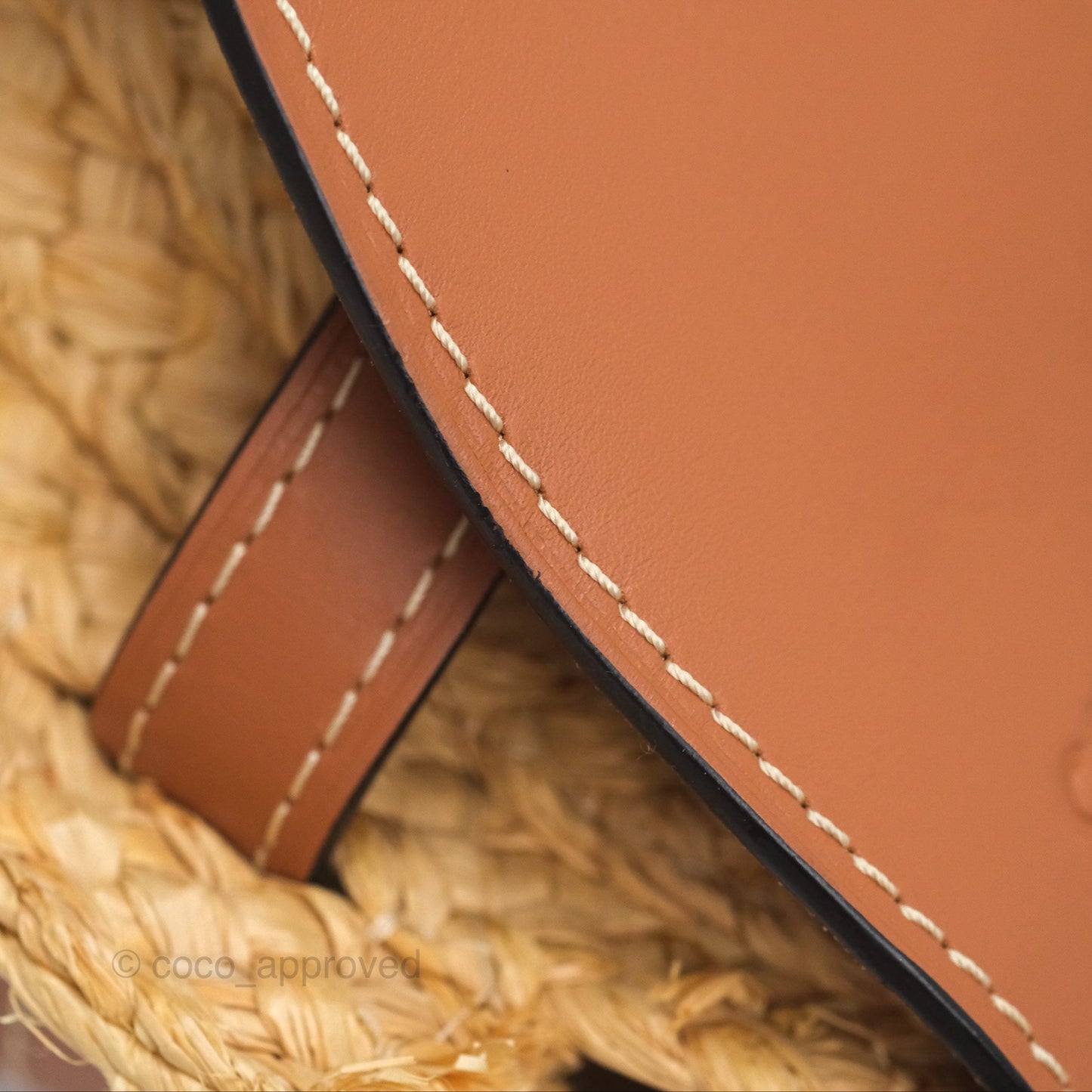 Loewe Small Raffia Gate Bag Smooth Calfskin in Tan
