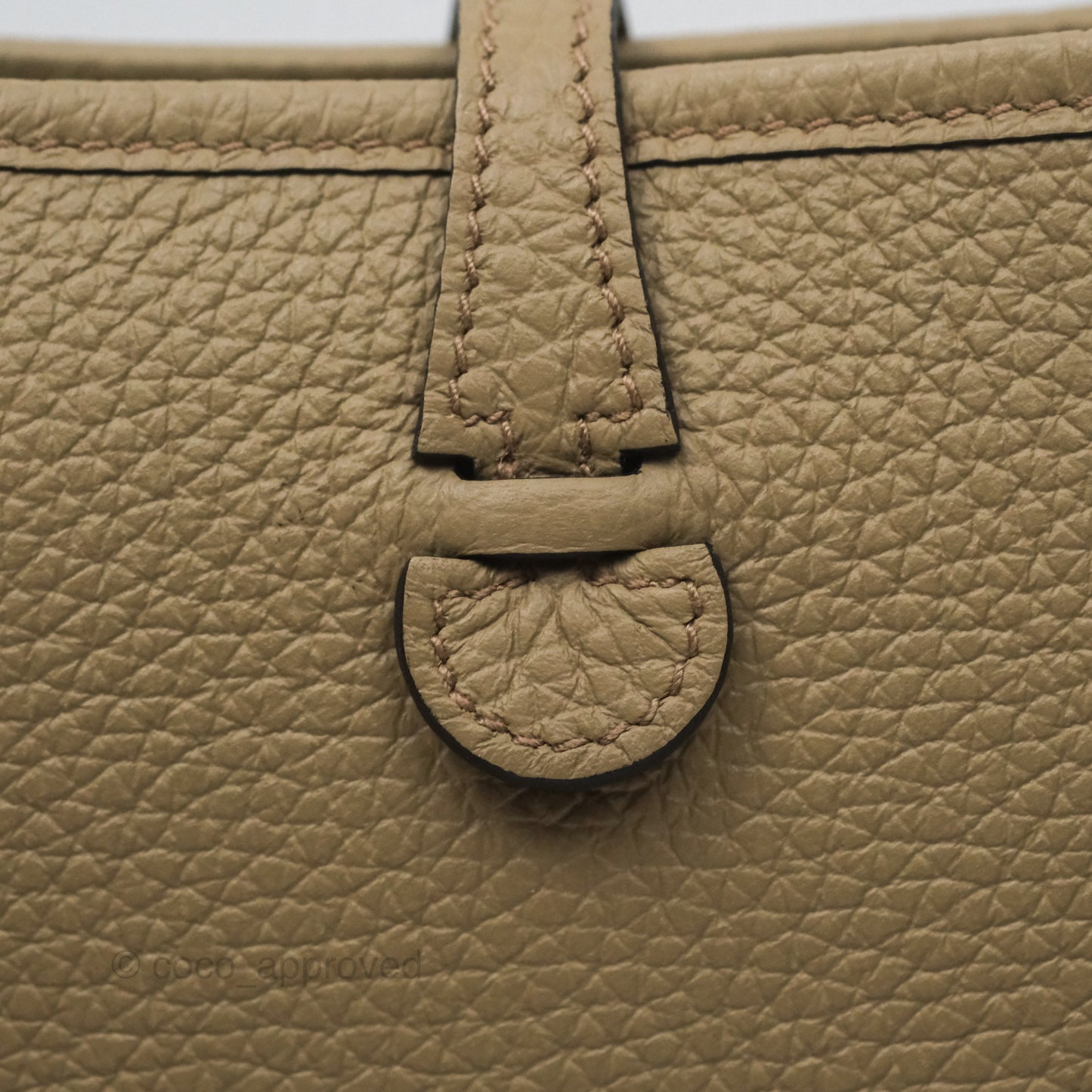 Hermès Mini Evelyne 16 Beige Marfa 8Q Clemence Gold Hardware