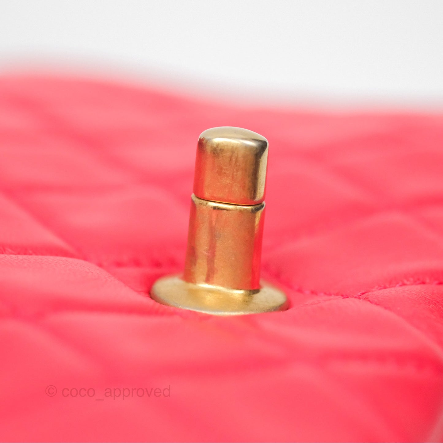 Chanel Mini Rectangular Pearl Crush Chilli Red Lambskin Aged Gold Hardware