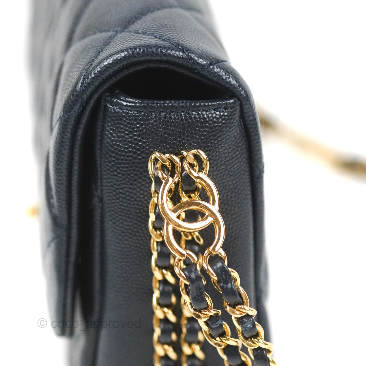 Chanel Quilted CC You Flap Navy Blue Caviar Gold Hardware 23C