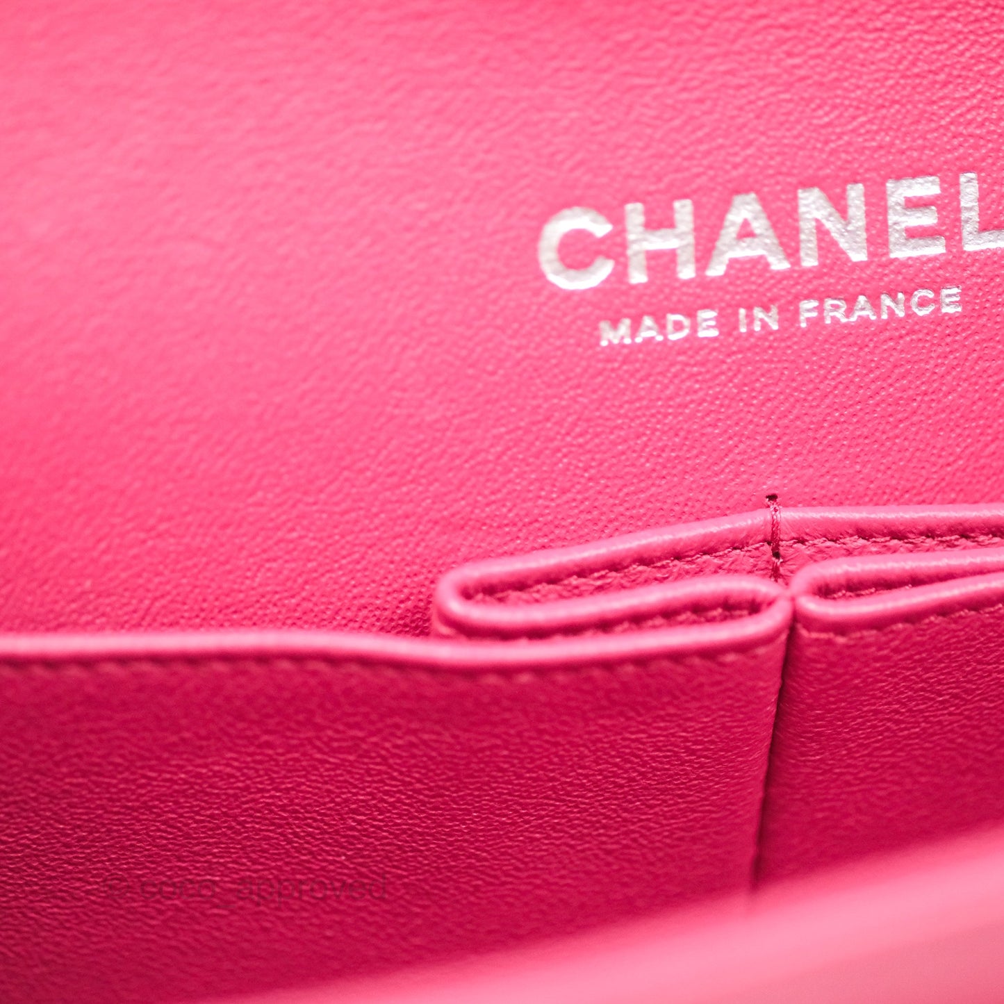 Chanel Classic M/L Medium Flap Quilted Dark Pink Lambskin Silver Hardware
